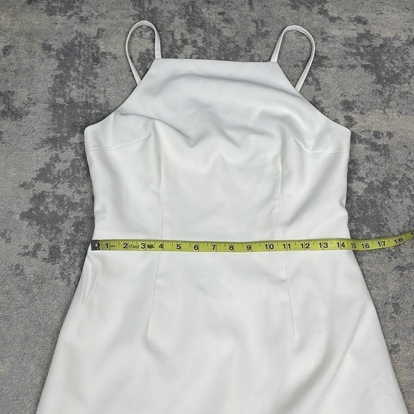 New French Connection Whisper Light Square Neck Mini Dress in White Sz 8 - Picture 9 of 13